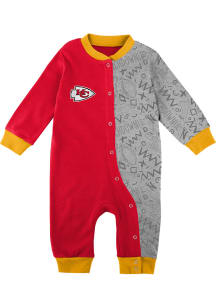 Kansas City Chiefs Baby Red Playbook Coverall Long Sleeve One Piece