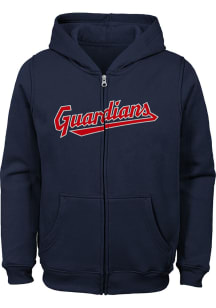 Cleveland Guardians Youth Navy Blue Wordmark Long Sleeve Full Zip Jacket