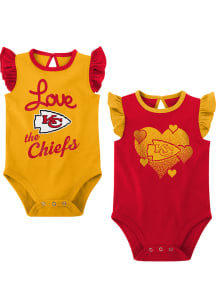 Kansas City Chiefs Baby Red Spread The Love Set One Piece