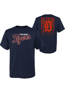 Detroit Tigers Youth Navy Blue Curve Ball Short Sleeve T-Shirt