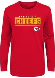 Kansas City Chiefs Youth Red Amped Up Long Sleeve T-Shirt