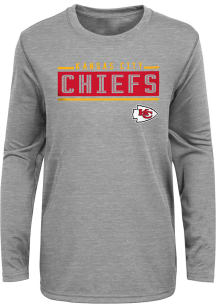 Kansas City Chiefs Youth Grey Amped Up Long Sleeve T-Shirt