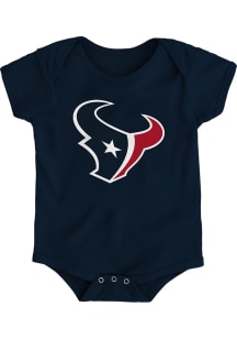 Houston Texans Baby Navy Blue Primary Logo Short Sleeve One Piece
