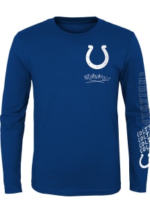 Indianapolis Colts Boys Blue Team Drip Long Sleeve T-Shirt
