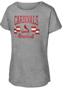 St Louis Cardinals Girls Grey Bombshell Short Sleeve Tee