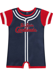 St Louis Cardinals Baby Navy Blue Fast Pitch Short Sleeve One Piece