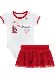 St Louis Cardinals Infant Girls White Sweet Tee Set Top and Bottom