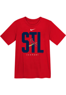 Nike St Louis Cardinals Boys Red Team Score Board Short Sleeve T-Shirt