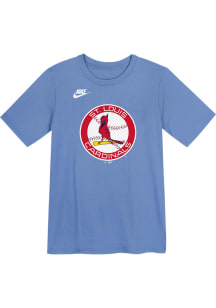Nike St Louis Cardinals Boys Light Blue Cooperstown Team Logo Short Sleeve T-Shirt