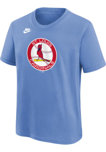 Nike St Louis Cardinals Youth Light Blue Cooperstown Team Logo Short Sleeve T-Shirt