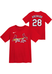 Nolan Arenado  St Louis Cardinals Boys Red Fuse City Connect Short Sleeve T-Shirt