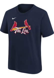 Nike St Louis Cardinals Youth Navy Blue Wordmark City Connect Short Sleeve T-Shirt