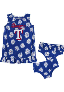 Texas Rangers Baby Girls Blue Hop Skip Short Sleeve Dress