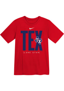 Nike Texas Rangers Boys Red Team Score Board Short Sleeve T-Shirt