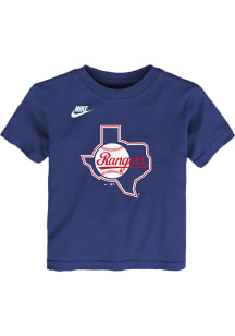 Nike Texas Rangers Toddler Blue Cooperstown Team Logo Short Sleeve T-Shirt