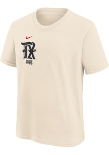 Nike Texas Rangers Youth Tan Wordmark City Connect Short Sleeve T-Shirt