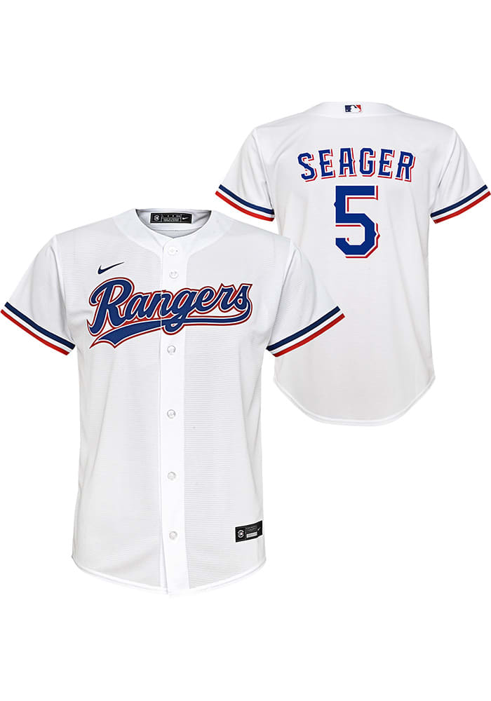 Texas Rangers Corey Seager Youth WHITE Home Replica Baseball Jersey