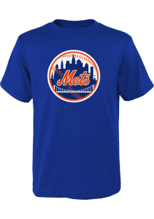 New York Mets Youth Blue Primary Logo Short Sleeve T-Shirt