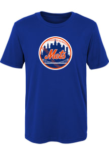 New York Mets Boys Blue Primary Logo Short Sleeve T-Shirt