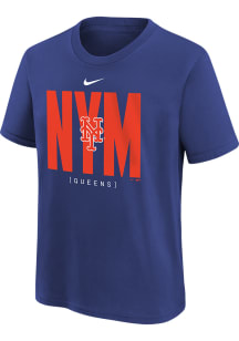 Nike New York Mets Youth Blue Team Score Board Short Sleeve T-Shirt