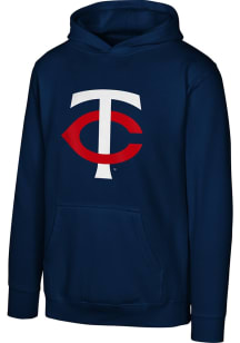 Minnesota Twins Youth Navy Blue Team Logo Long Sleeve Hoodie