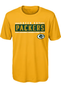 Green Bay Packers Youth Gold Amped Up Short Sleeve T-Shirt
