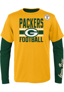 Green Bay Packers Youth Green Fan Fave 3-in-1 Long Sleeve T-Shirt
