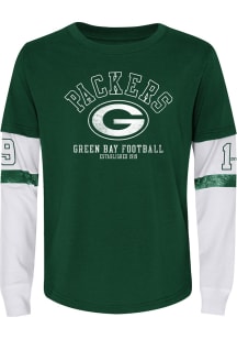Green Bay Packers Girls Green Team Property Long Sleeve T-shirt