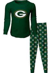 Green Bay Packers Baby Green Primary Logo Loungewear One Piece Pajamas