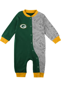 Green Bay Packers Baby Green Playbook Coverall Long Sleeve One Piece