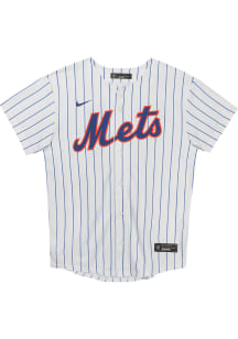 Nike NY Mets Boys White Home Game Blank Baseball Jersey