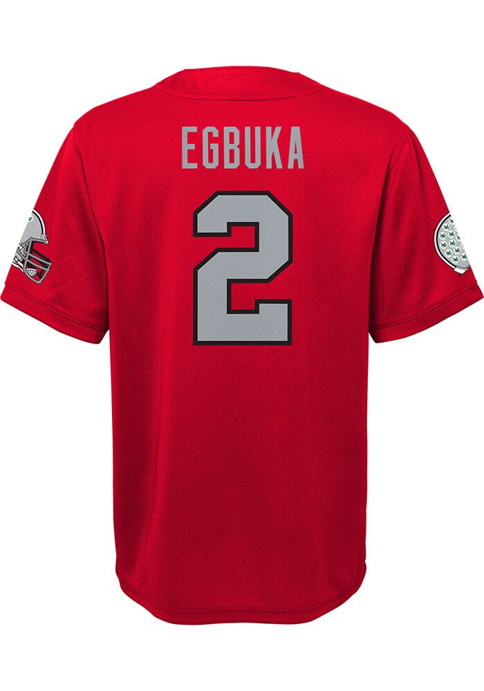 Emeka Egbuka Ohio State Buckeyes Youth Red Outer Stuff Replica NN Football Jersey