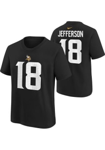 Justin Jefferson Minnesota Vikings Youth Black NN Player Tee