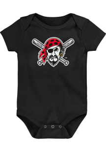 Pittsburgh Pirates Baby Black Secondary Pirate Short Sleeve One Piece