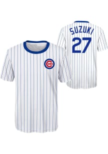 Seiya Suzuki  Outer Stuff Chicago Cubs Youth White Sublimated NN Short Sleeve T-Shirt