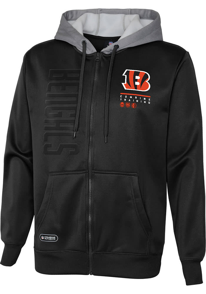 Cincinnati Bengals Mens Black FIELD PLAY Long Sleeve Zip