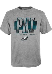 Philadelphia Eagles Boys Grey Abbreviated Short Sleeve T-Shirt