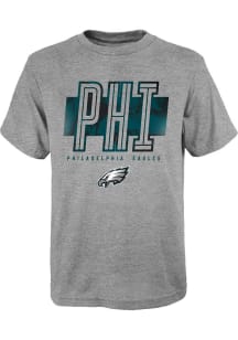Philadelphia Eagles Youth Grey Abbreviated Short Sleeve T-Shirt