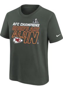 Nike Kansas City Chiefs Youth Grey 23 AFC Conf Champs Trophy Short Sleeve T-Shirt
