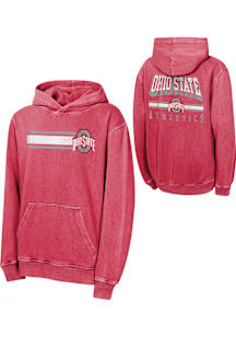 Ohio State Buckeyes Youth Red Cross Fade Long Sleeve Hoodie