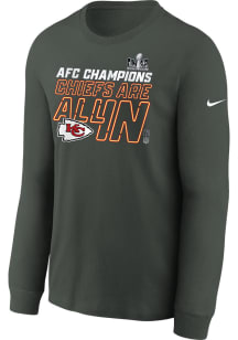 Nike Kansas City Chiefs Youth Grey 23 AFC Conf Champs Trophy Long Sleeve T-Shirt