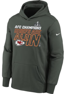 Nike Kansas City Chiefs Youth Grey 23 AFC Conf Champs Trophy Long Sleeve Hoodie