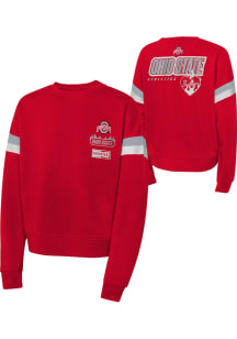 Girls Red Ohio State Buckeyes Eternal Love Long Sleeve Crew Sweatshirt