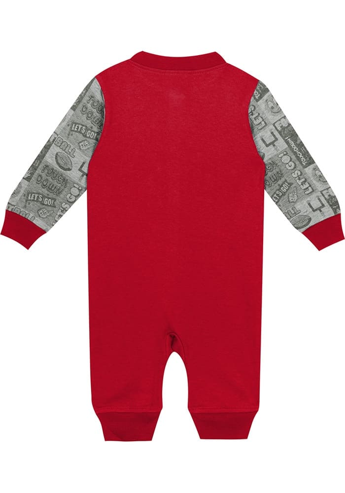 Ohio State Buckeyes Baby Red Play Book Long Sleeve One Piece