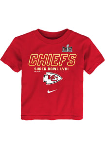 Nike Kansas City Chiefs Toddler Red SB LVIII Bound Iconic Short Sleeve T-Shirt