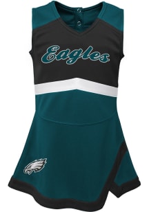 Philadelphia Eagles Girls Midnight Green Captain Dress Cheer Set