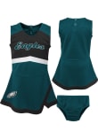 Philadelphia Eagles Girls Midnight Green Captain Dress Cheer Dress Set