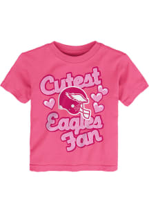 Philadelphia Eagles Toddler Girls Pink Cutest Fan Short Sleeve T-Shirt