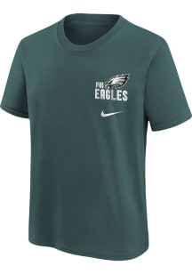 Nike Philadelphia Eagles Youth Midnight Green Nike Back Slogan Short Sleeve T-Shirt