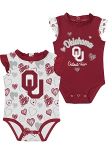 Oklahoma Sooners Baby Cardinal Happy Hearts Design Set One Piece